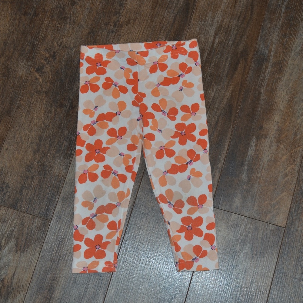 Carter's Orange Floral Capri Leggings